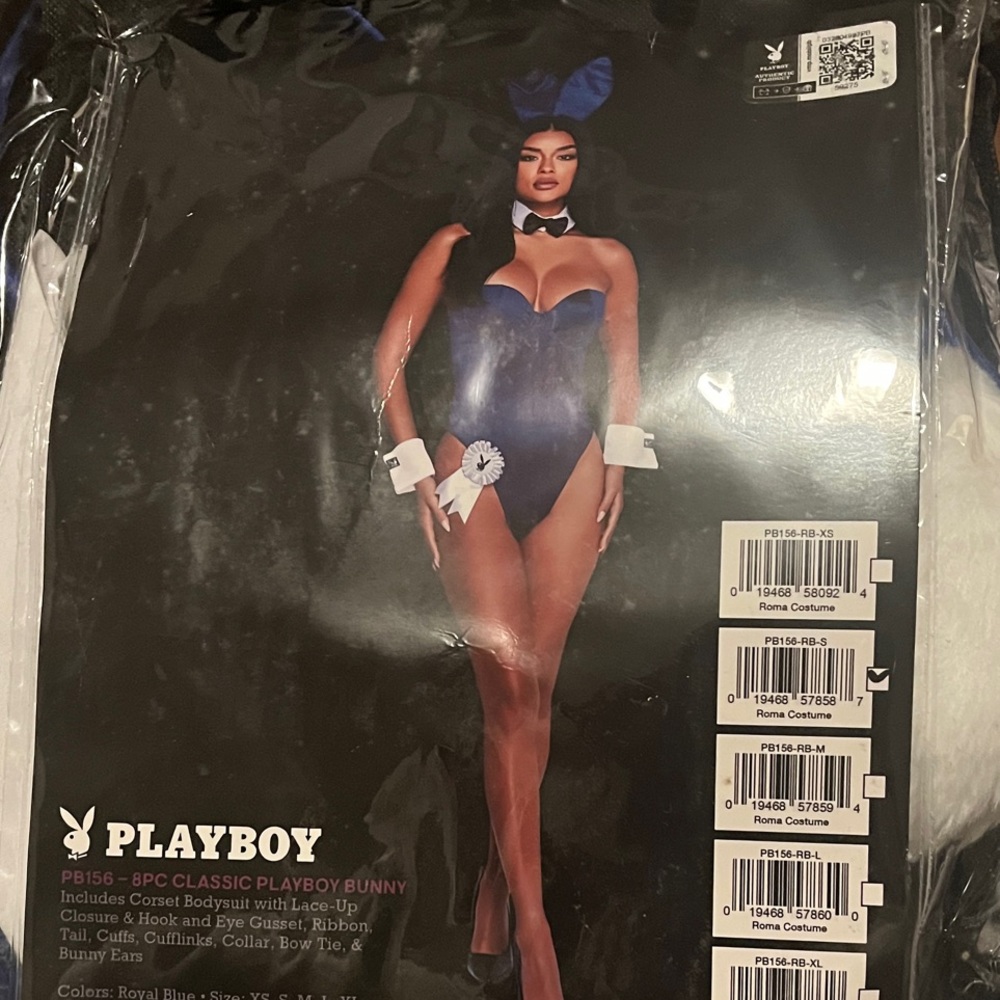 PLAYBOY Blue Bunny Corset Bodysuit Costume